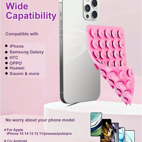Hot Pink Home's Silicone Suction Cup Phone Holder Hands-Free Mobile Phone Stand - Picture 3 of 4